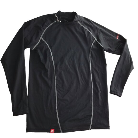 2XU Long Sleeve Compression Shirt.  Mock Neck.  Black. Size Women's Medium - Picture 11 of 12